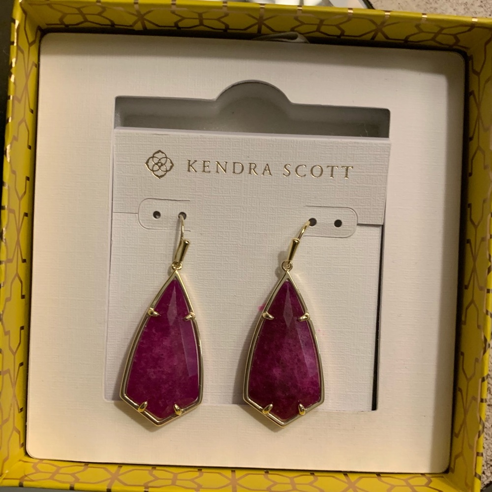purple kendra scott earrings